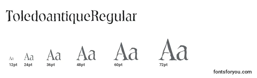sizes of toledoantiqueregular font, toledoantiqueregular sizes