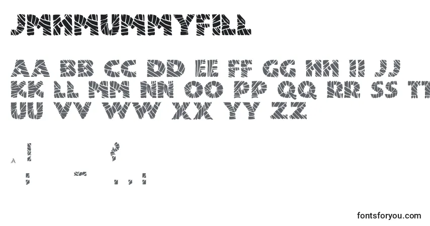 JmhMummyFill Font – alphabet, numbers, special characters