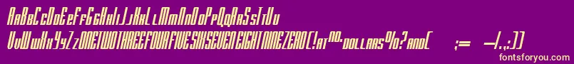 RadaritalicByDougSheets Font – Yellow Fonts on Purple Background