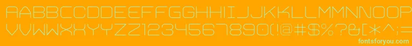 TrivialExtralight-Schriftart – Grüne Schriften auf orangefarbenem Hintergrund