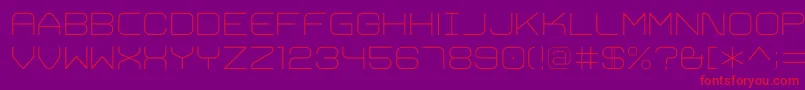 TrivialExtralight-Schriftart – Rote Schriften auf violettem Hintergrund