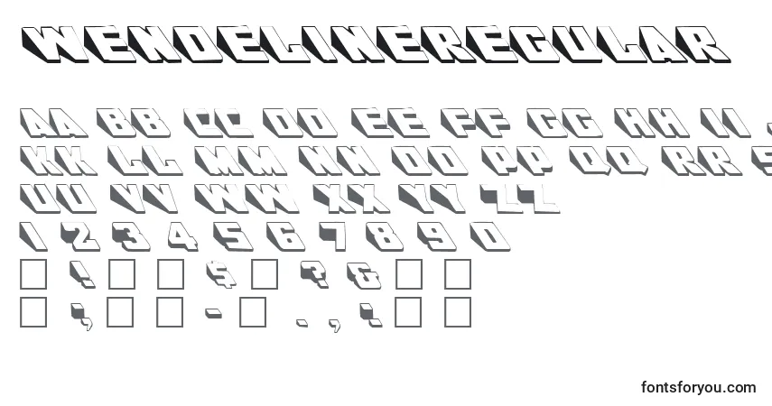 A fonte WendelineRegular – alfabeto, números, caracteres especiais