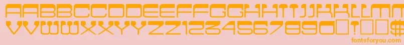 Cinema-Schriftart – Orangefarbene Schriften auf rosa Hintergrund