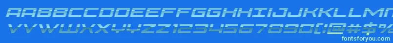 Phoeniciagradital Font – Green Fonts on Blue Background