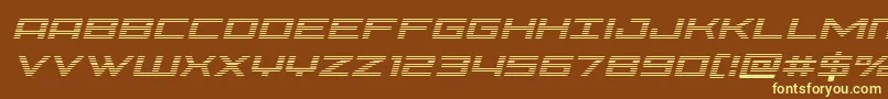 Phoeniciagradital-fontti – keltaiset fontit ruskealla taustalla