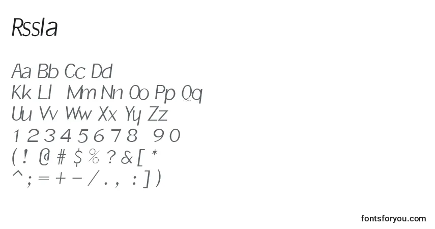 A fonte Rsslantinf – alfabeto, números, caracteres especiais