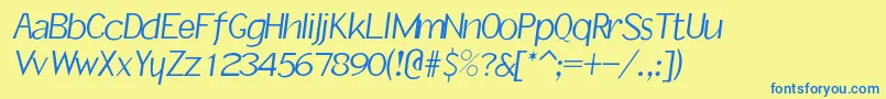 Rsslantinf Font – Blue Fonts on Yellow Background