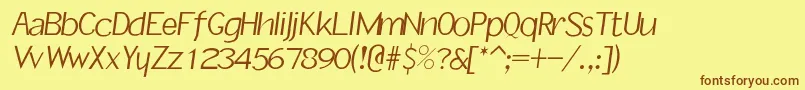 Rsslantinf Font – Brown Fonts on Yellow Background