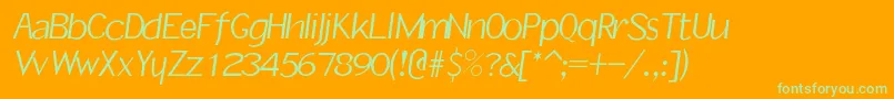Rsslantinf Font – Green Fonts on Orange Background