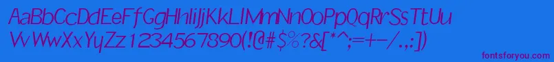 Rsslantinf Font – Purple Fonts on Blue Background