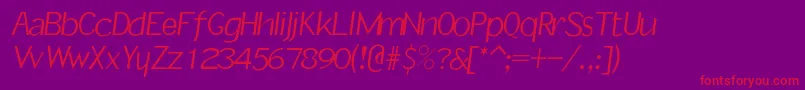 Rsslantinf-Schriftart – Rote Schriften auf violettem Hintergrund