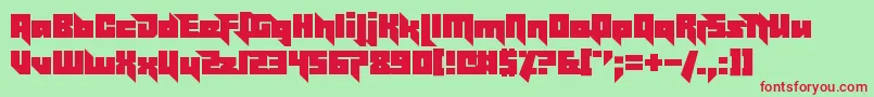 フォントEffectivePower – 赤い文字の緑の背景
