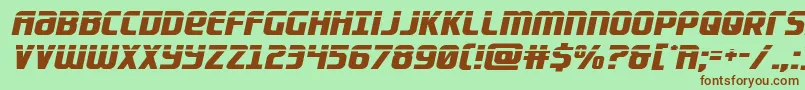 Lightsiderlaser-Schriftart – Braune Schriften auf grünem Hintergrund