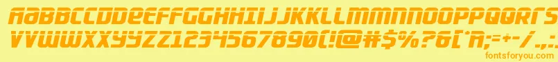 Czcionka Lightsiderlaser – pomarańczowe czcionki na żółtym tle