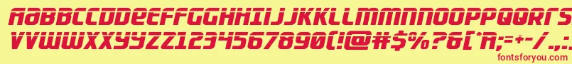 フォントLightsiderlaser – 赤い文字の黄色い背景