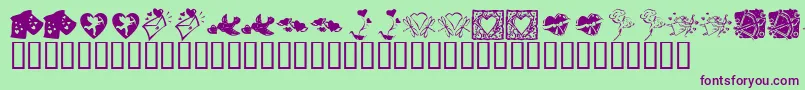 KrBeMineAlways-fontti – violetit fontit vihreällä taustalla