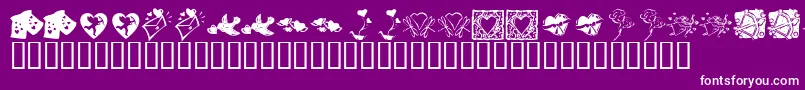 Fonte KrBeMineAlways – fontes brancas em um fundo violeta