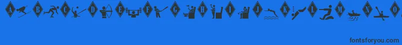 フォントMonotypeSorts2 – 黒い文字の青い背景