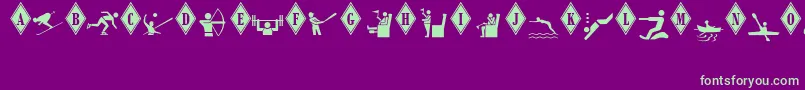 Police MonotypeSorts2 – polices vertes sur fond violet