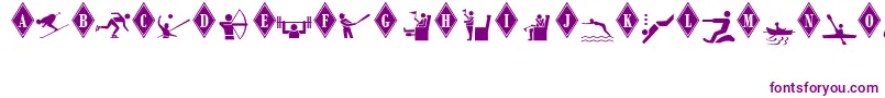 MonotypeSorts2-fontti – violetit fontit valkoisella taustalla