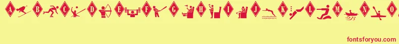 MonotypeSorts2 Font – Red Fonts on Yellow Background