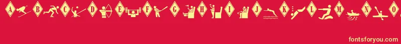 MonotypeSorts2 Font – Yellow Fonts on Red Background