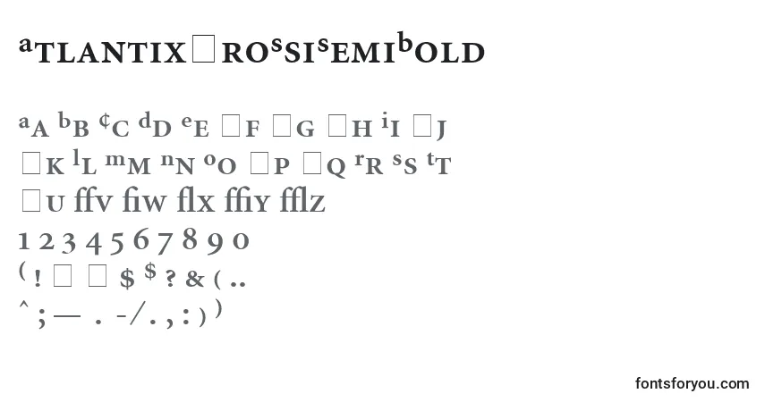Шрифт AtlantixProSsiSemiBold – алфавит, цифры, специальные символы