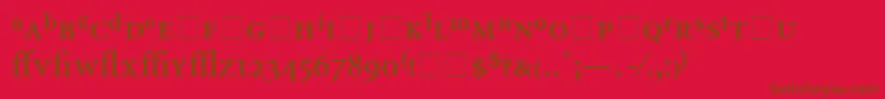 Fonte AtlantixProSsiSemiBold – fontes marrons em um fundo vermelho