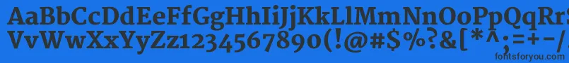 Шрифт MerriweatherBlack – чёрные шрифты на синем фоне