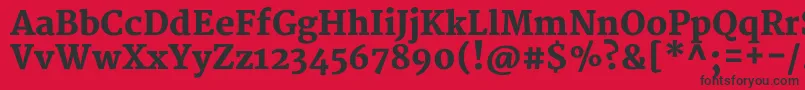 MerriweatherBlack-fontti – mustat fontit punaisella taustalla