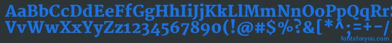 MerriweatherBlack-fontti – siniset fontit mustalla taustalla