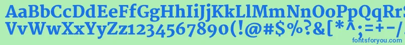Шрифт MerriweatherBlack – синие шрифты на зелёном фоне