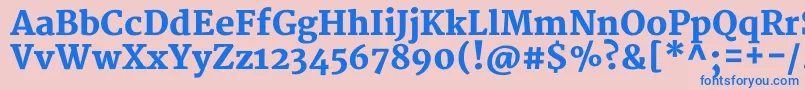 MerriweatherBlack-Schriftart – Blaue Schriften auf rosa Hintergrund