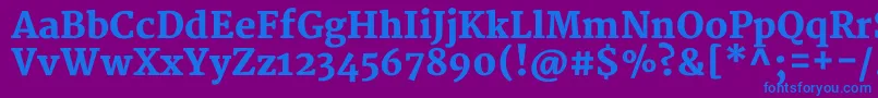 MerriweatherBlack-Schriftart – Blaue Schriften auf violettem Hintergrund