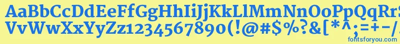 Шрифт MerriweatherBlack – синие шрифты на жёлтом фоне