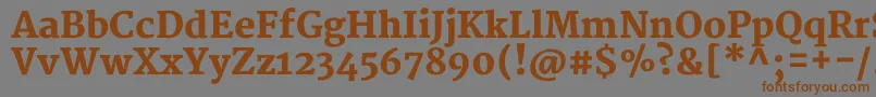 MerriweatherBlack-fontti – ruskeat fontit harmaalla taustalla