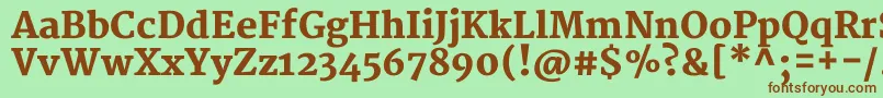 MerriweatherBlack Font – Brown Fonts on Green Background