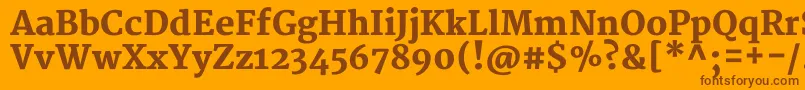 Czcionka MerriweatherBlack – brązowe czcionki na pomarańczowym tle
