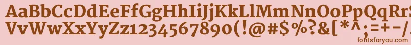 MerriweatherBlack-Schriftart – Braune Schriften auf rosa Hintergrund
