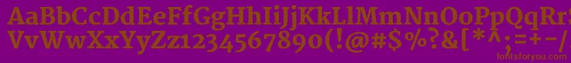 フォントMerriweatherBlack – 紫色の背景に茶色のフォント