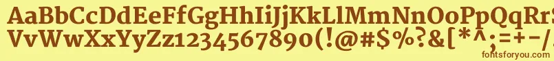 MerriweatherBlack-Schriftart – Braune Schriften auf gelbem Hintergrund