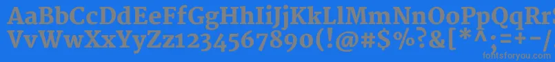 MerriweatherBlack-fontti – harmaat kirjasimet sinisellä taustalla