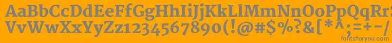 MerriweatherBlack-fontti – harmaat kirjasimet oranssilla taustalla