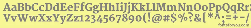 MerriweatherBlack-fontti – harmaat kirjasimet keltaisella taustalla