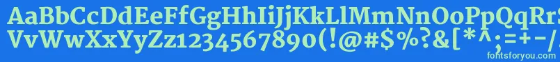 MerriweatherBlack Font – Green Fonts on Blue Background