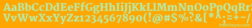 Шрифт MerriweatherBlack – зелёные шрифты на оранжевом фоне