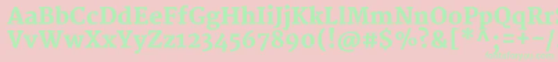 MerriweatherBlack-fontti – vihreät fontit vaaleanpunaisella taustalla