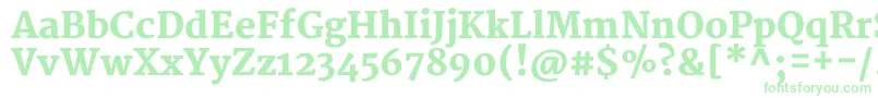 Шрифт MerriweatherBlack – зелёные шрифты на белом фоне