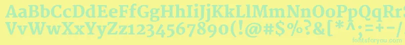 MerriweatherBlack-fontti – vihreät fontit keltaisella taustalla
