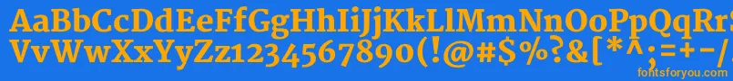 MerriweatherBlack Font – Orange Fonts on Blue Background